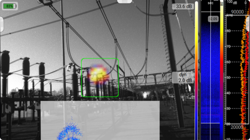 Elektrische Inspektion mit Ultraschall PARTIAL DISCHARGE Mode with Acoustic Image for Sound Emission Detection