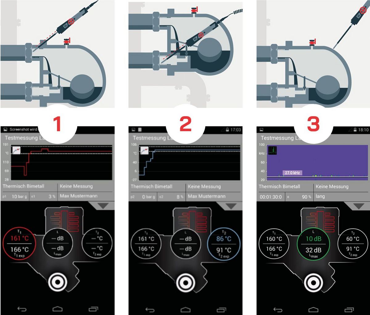 Optimized workflow of steam trap testing in SteamExpert App