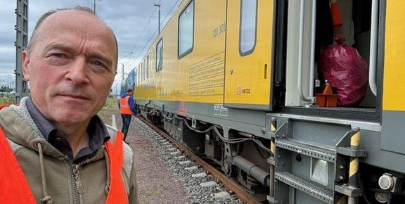 Michael Ihle auf dem Deutsche Bahn-Messzug
