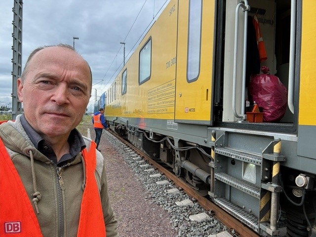 Michael Ihle auf dem Deutsche Bahn-Messzug